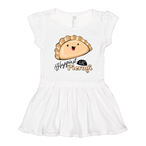 Inktastic Happiest Lil' Pierogi Girls Toddler Dress