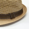 thumbnail image 6 of POIUYTR Short Brim Fedora Hat for Men Classic Summer Beach Sun Hat Panama Cap Straw Trilby Hat for Men, 6 of 6