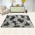 thumbnail image 2 of Dreamtimes Cute Black Kitten Area Rug, 36"x24" Flowers Butterflies Cats Non-Slip Washable Indoor Door Mat, Absorbent Floor Mat for Bedroom Kitchen Entryway Bathroom, 2 of 7