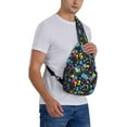 thumbnail image 7 of Glow in Dark Neon Splatter Sling Bag Crossbody Hiking Travel Chest Bags Backpack Shoulder Daypack for Women Men, 7 of 7
