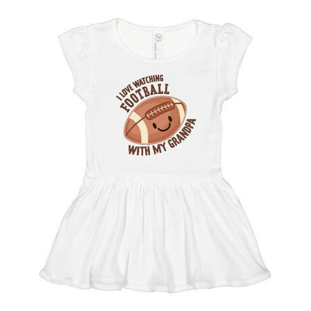 

Inktastic I Love Watching Football with My Grandpa Gift Toddler Girl Dress