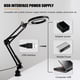 thumbnail image 4 of Lámpara de lectura con lupa LED, base ajustable, 5X de aumento, 10 niveles de brillo, 3 tonos de luz, alimentación USB, diseño plegable para escritorio, color negro., 4 of 5
