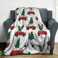 thumbnail image 4 of Christmas Train Cedar Tree Flannel Throw Blanket for Gifts for Women Men Girls Boys All Seasons, 4 of 8