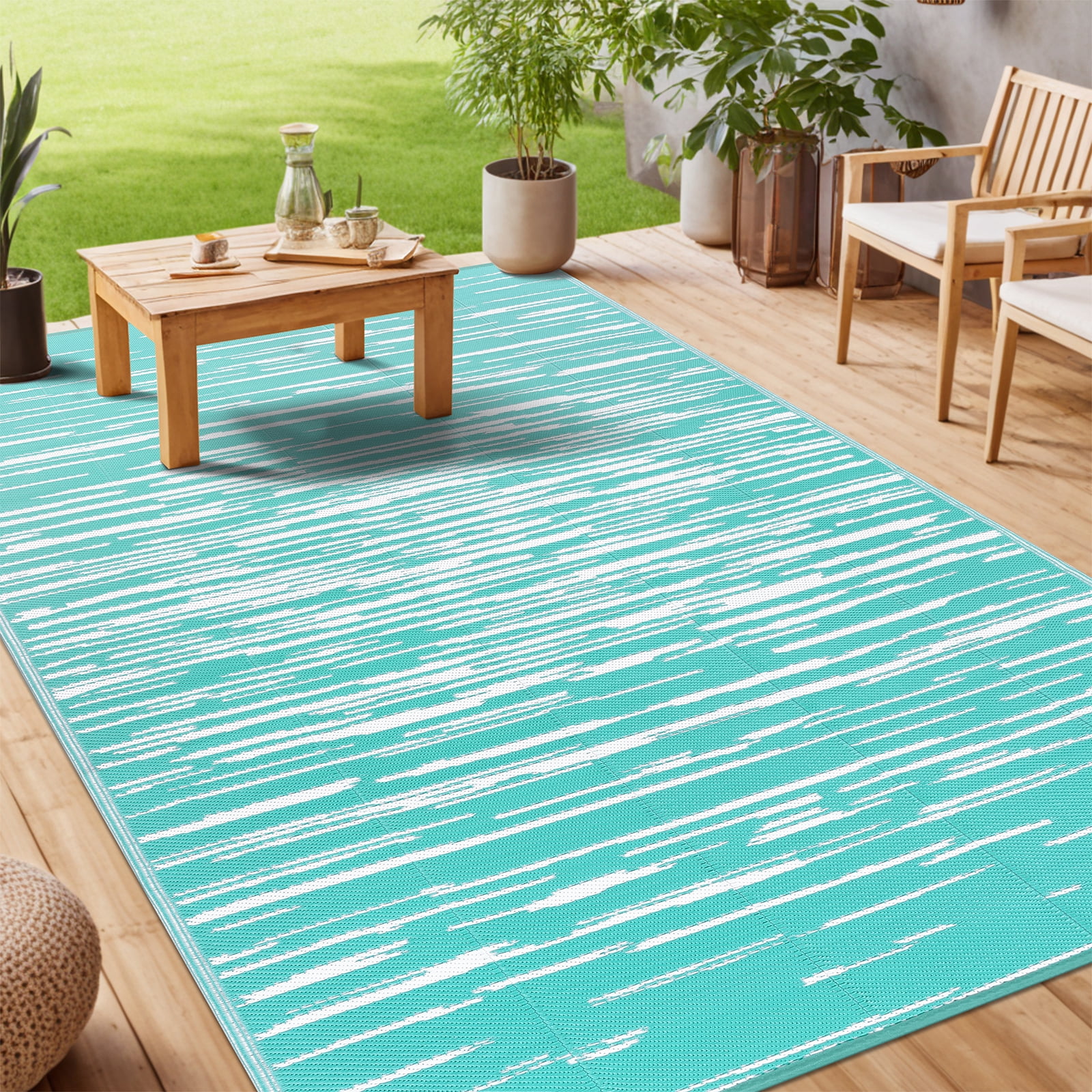 Ileading Outdoor Rugs 8'x10' for Patios Clearance Waterproof Patio Rugs Reversible Mats Plastic Straw Rug Large Outside Area Rug Door Mat for RV,Patio,Backyard,Deck,Beach,Trailer,Camping