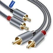 RCA Cable, 2 Packs 2-Male to 2-Male RCA Audio Stereo Subwoofer Cable Hi-Fi Sound Nylon-Braided Auxiliary Audio Cord