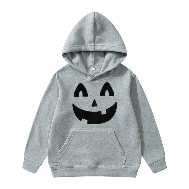 Chandail à Capuche Imprimé Halloween pour Garçons, Chandail en Molleton Doux avec Motif Graphique, Tenue Décontractée Confortable