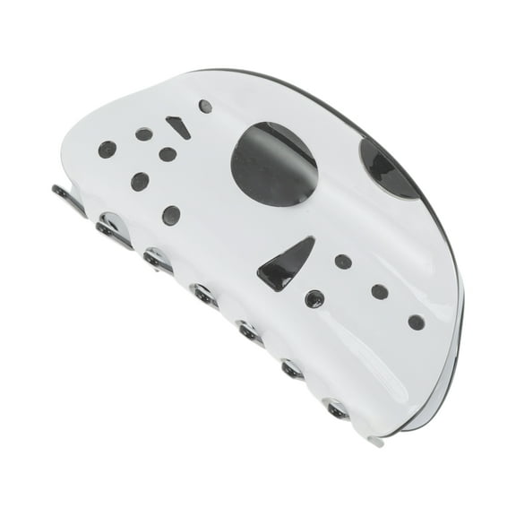 Unique Bargains 1 Pc Claw Clip Cute Halloween Skull with Black Nose Design Hair Clip White