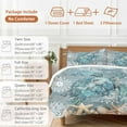 thumbnail image 6 of Sea Turtle Bedding Duvet Cover Set Queen Size 4 Pieces Coral Starfish Coral Vintage Bedding Set with Zipper Closure, 1 Comforter Cover 90x92 Inches 1 Flat Sheet & 2 Pillow Cases, 6 of 7