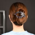 thumbnail image 3 of 2 pinzas para el pelo con diamantes de imitación para mujer, pinzas para el pelo para cabello fino, pinzas decorativas para el pelo (flor de ciruelo-B) Xemadio CDWJ390-2, 3 of 7