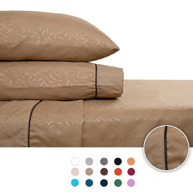 Juego de Sábanas Queen Size 2800 Hilos Extra Suave Premium Textura Flores Soft Nature