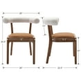 thumbnail image 3 of Dayalane Dining Chairs Set of 2, PU Upholstered Wooden Side Chairs, Mid-Century Modern Kitchen Chairs Farmhouse Dining Chairs with Open Back for Dining Room Living Room Restaurant, Brown, 3 of 9