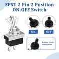 thumbnail image 3 of Chendee 3 Pcs Two Way Switch, Toggle Switch 12V 25A 2 Pin Switch With Waterproof Cover, 3 of 9