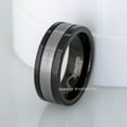 thumbnail image 4 of 2-Tone Tungsten Wedding Band - 8mm Black Ion Plated Comfort Fit Rounded Edge Tungsten Carbide Ring - TN660s8, 4 of 6