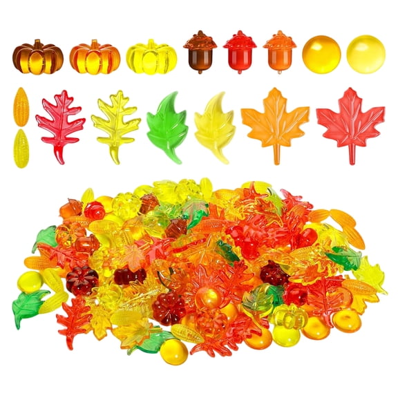100Pcs Autumn Harvest Acrylic Filler Shatterproof Table Scatter For Thanksgiving Party Centerpieces And Holiday Display