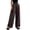 Coffee, variant on Women's Plus Size Linen Cotton Wide Leg Pants, Elastic Drawstring Waist Loose Fit Palazzo Pants, Breathable Casual Resort Style Trousers for Vacation and Daily Wear Black XXXXL