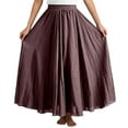 thumbnail image 4 of MIXUE Skirts For Women Summer Solid Color Elastic High Waist A Line Casual Boho Maxi Skirt Outwear,Pink,M, 4 of 7