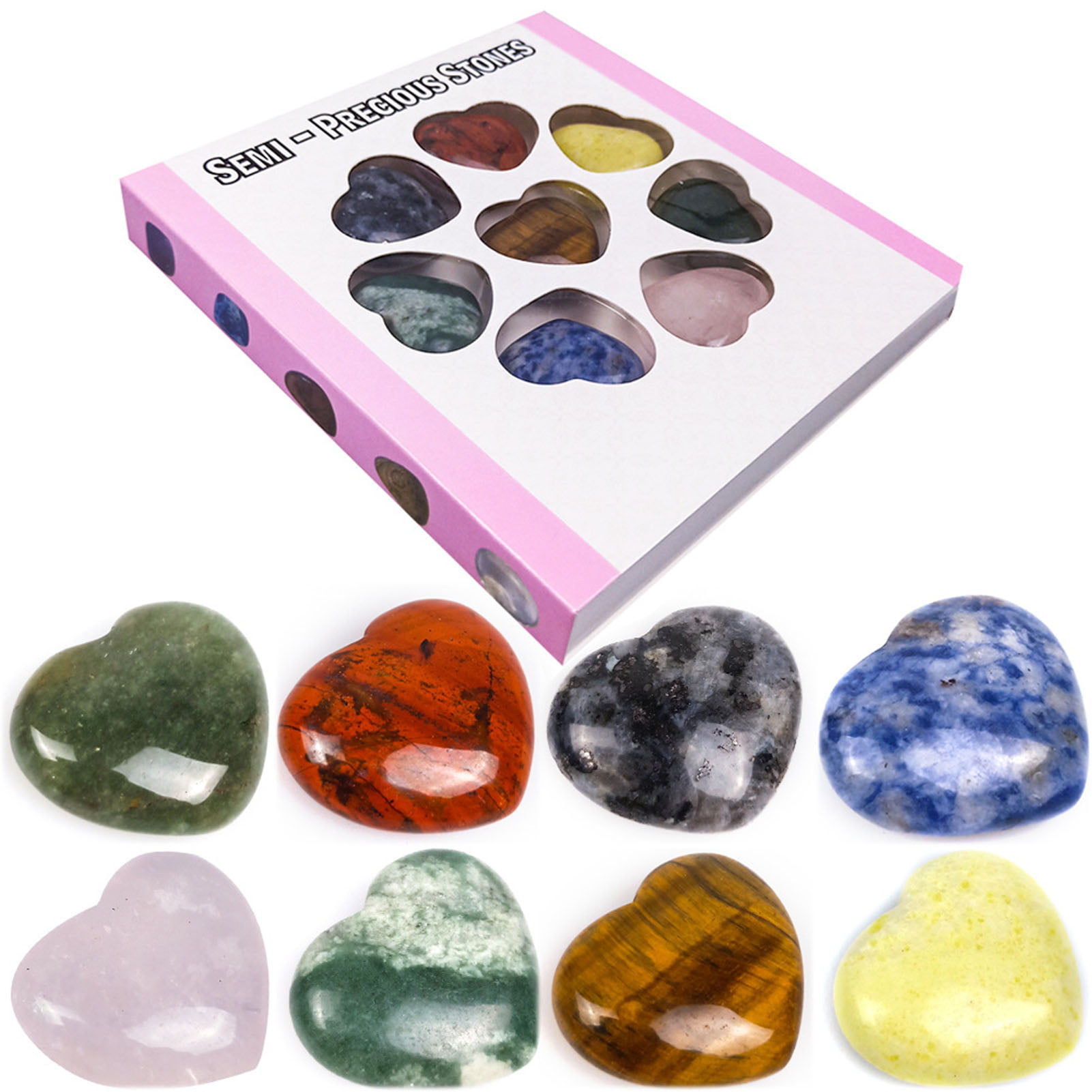 Ten Amethyst Worry Thumb Stones Loose Gemstone Crystal Healing Gift Energy 