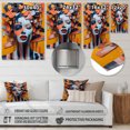 thumbnail image 4 of Designart "Colorful Feminine Essence portrait II In Orange and Blue"Woman PortraitMetal Wall Art Orange Modern Office Room Wall Art, 4 of 6