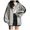 Gray, variant on QIPOPIQ Clearance Jackets for Women Women Fashion Gothic Dark Loose Print Casual Full-Sleeve Tops Hooded Coat Baseball Jacket