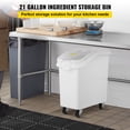 thumbnail image 2 of KFFKFF Grain Storage Bin, 21-Gallon/80L Volume, Big Canine Meal Storage Cylinder, Kitchen Grain, Cereal, Flour Holder, Animal Feed Storage with Casters, Scoop, and Sealed Cover, Single Unit, 2 of 9