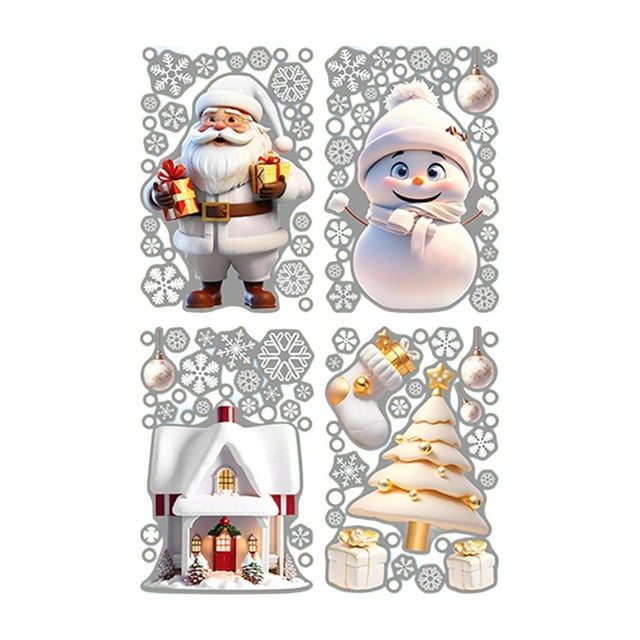 Pegatinas navideñas para ventana BLESIY 4 piezas decoración de cristal