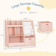 thumbnail image 2 of Curipeer 30'' Kids Bookshelf , 3-Tier Toy Storage Organizer with Removable Toy Bins, Pink, 2 of 8
