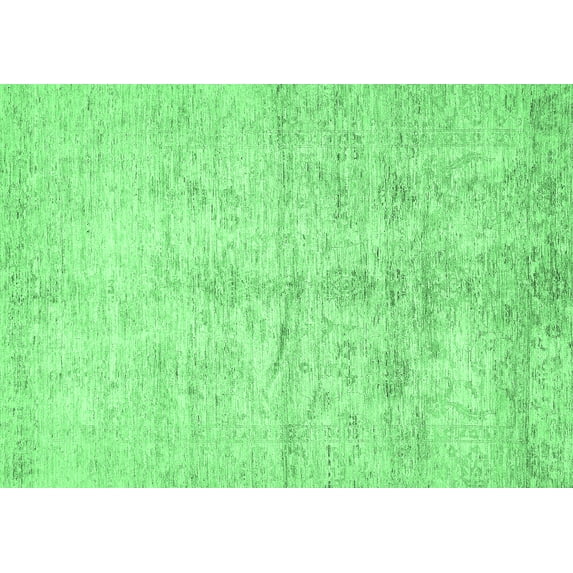 Ahgly Company Indoor Rectangle Oriental Emerald Green Traditional Area Rugs, 2' x 3'