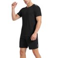 thumbnail image 3 of hotojiny Mens Summer Track Suits 2 Piece Shorts Sets Fashion Short Sleeve Top Loose Fit Shorts Workout Sweatsuit Outfits(Black,X-Large), 3 of 6