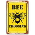 thumbnail image 1 of Metal Sign - Bee Crossing - Durable Metal Sign - Use Indoor/Outdoor - Makes a Great Apiary Decor and Gift to Bee Farm Owners Under $25 (12" x 18"), 1 of 9