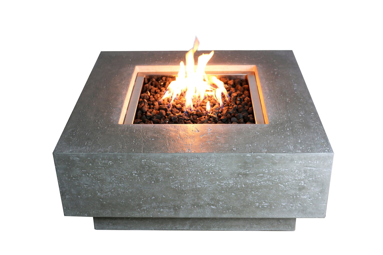 Elementi Outdoor Manhattan Fire Pit Table 36 X 36 Inches Grey