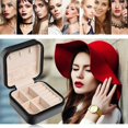 thumbnail image 2 of PENGXIANG Portable Earrings Rings Storage Box PU Leather Jewelry Display Case (Black), 2 of 6