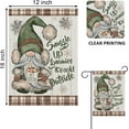 thumbnail image 2 of Winter Snuggle Up Gnomies It''s Cold Outside Decorative Garden Flag, Christmas Brown Gnome Plaid Yard Decorations, Snowflakes Farmhouse Burlap Outdoor Small Home Decor Double Sided 12.5x18, 2 of 6