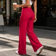 thumbnail image 5 of Dwellite Leggings for Womens Straight Leg Gym Yoga Pants High Waist Lifting Wide Leg Workout Pants with Pockets 2026 Red S, 5 of 7