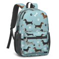 thumbnail image 2 of Dachshund and Bone Blue Pattern 17" School Backpacks for Teens,Waterproof Oxford Fabric,S-Shape Padded Straps for School,Travel,Hiking,Camping, 2 of 6