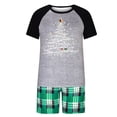 thumbnail image 2 of GERsome Family Matching Christmas Pajamas Set Raglan Short Sleeve Tops and Shorts Holiday Sleepwear Christmas Tree Print, 2 of 6