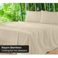 thumbnail image 2 of Royale Linens Bamboo King Flat Sheets Only - Cooling Sheets - Organic Viscose Derived from Bamboo - King Size Flat Sheet Only - Top Sheet - Breathable & Silky Bedding (King, Sand), 2 of 9