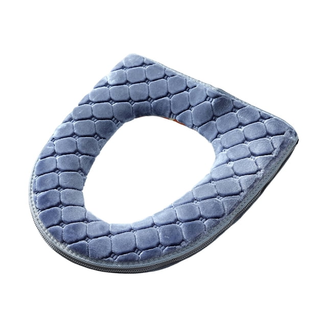 Baño Asiento del Inodoro Cubierta Suave Lavable Invierno Calentador Asiento del Inodoro Cojín Almohadilla Accesorio de Baño Gris Gris