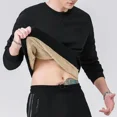 thumbnail image 4 of Winter Sweatshirt Men Long Sleeves Men Fleece Lined Warm Sweatshirt Pure Color Quarter Zip Sweatshirt Thicken Plus Size 8XL, 4 of 5