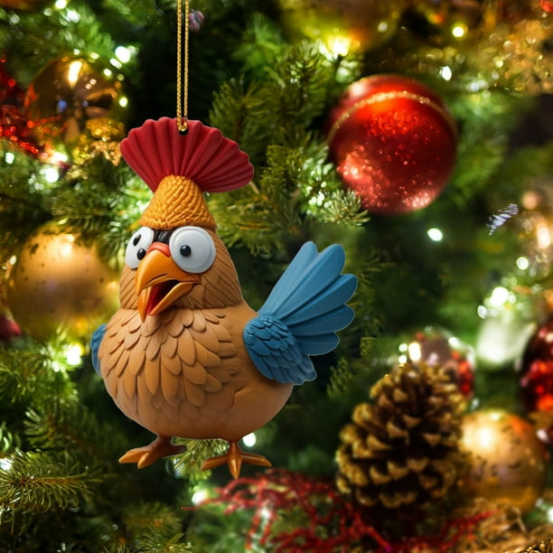 Cute Rooster Car Pendant Home Tree Decoration Christmas Tree Ornament Home Decor