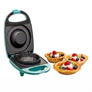 OVENTE Electric Waffle Bowl Maker, 520W Power, Turquoise WMB2405BL | Non-Stick Coating, Indicator Light and Cool Touch Handle, Perfect for Homemade Ice Cream Cups & Delicious Desserts