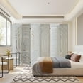 thumbnail image 6 of Room Dividers and Folding Privacy Screens, Boho 6 Panel Room Divider, 67" Room Divider Wall, Modern Room Partition, Privacy Dividers for Rooms, Bedroom, Office, White, 6 of 18