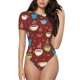 thumbnail image 1 of Balery Coffee Cups Body de cuello redondo de manga corta para mujer Tops de manga corta Tops básicos-Large, 1 of 7