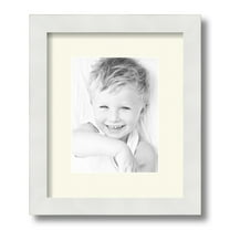 ArtToFrames 10x12 Matted Picture Frame with 6x8 Single Mat Photo Opening Framed in 1.25 Satin White Frame and 2 Brilliant White Mat (FWM-3966-10x12)