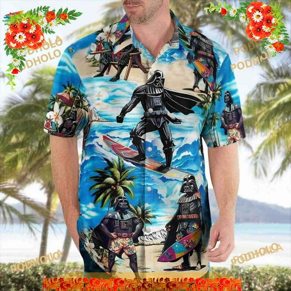 Star Wars Darth Vader Surfing Hawaiian Shirt, Beach Summer Aloha Shirt
