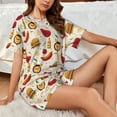 thumbnail image 6 of Womens Pajama Sets With Pocket, Cute Food Beef Onions Mushrooms Lounge Sets Short Sleeve Sleepwear PJ Sets for Women, 6 of 6