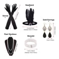 thumbnail image 2 of 1920s Accessories Set for Women Flapper Headpiece Headband Vintage Pearl Necklace Gloves, 2 of 5