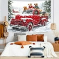 thumbnail image 2 of Red Truck Tapestry,Winter Snowy Forest Tapestries,Funny Dogs Farm Barn Vintage Rustic Wall Hanging for Bedroom Living Room Dorm,50X60Inches, 2 of 7