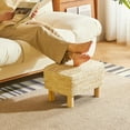 thumbnail image 4 of Hand Weave Natural Seagrass Ottoman - Beige Rectangular Footrest with Wooden Legs Multifunctional Dressing Stool, 4 of 7