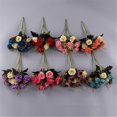 thumbnail image 5 of Rose Bouquet, Ongmies Artificial Flowers Artificial Roses 12 Small Roses Silk Flowers Plastic Flowers Plants for Home Hotel Wedding Christmas Table Decoration, 5 of 8