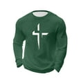 thumbnail image 4 of VBTAPA Waffle T-Shirts for Mens Jesus Cross Faith Casual Workout Shirts Big and Tall Long Sleeve Crew Neck Christian Tops Comfy Soft Textured Knit Pullovers Army Green L, 4 of 6